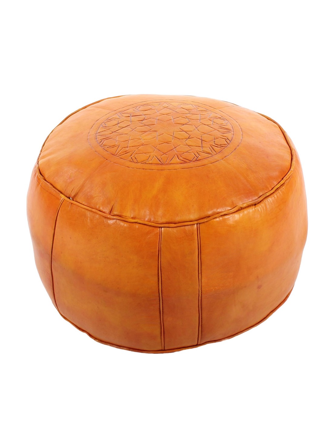 Ledersitzkissen Poufs Tabaa orange 50cm - albena Marokko Galerie