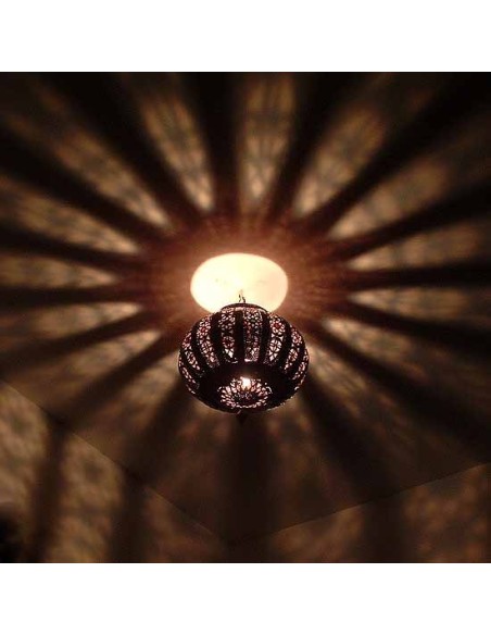 ORIENTLAMPE orientalische Hängelampe Marokko Lampe Orient Laterne Yali silber