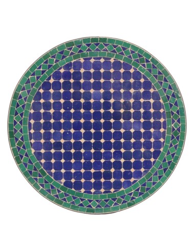 Mosaik Tischplatte ø60cm Fassia blau/grün/natur