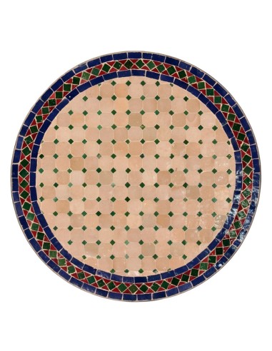 Mosaik Tischplatte ø60cm Jamal natur/blau/grün/rot