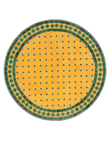 Mosaik Tischplatte ø60cm Anuk gelb/grün