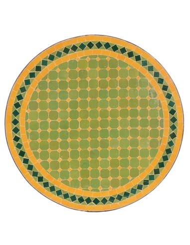 Mosaik Tischplatte ø60cm Guno hellgrün/gelb/dunkelgrün