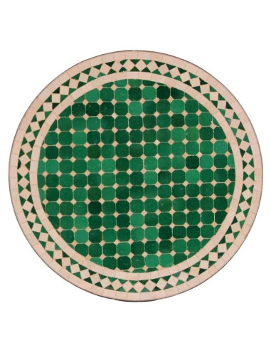 Mosaik Tischplatte ø60cm Mebo grün/natur