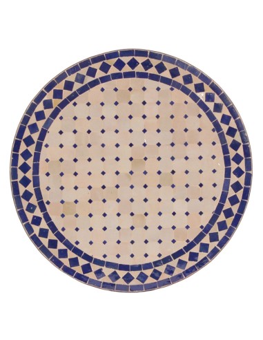 Mosaik Tischplatte ø60cm Ebau natur/blau