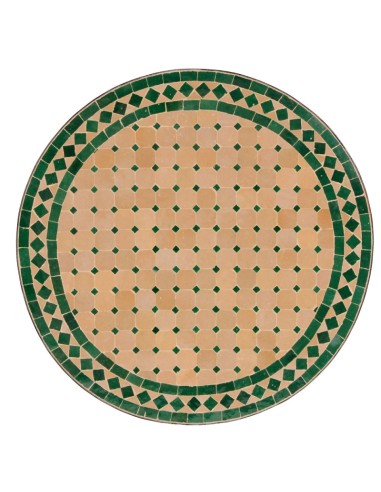 Mosaik Tischplatte ø60cm Egün natur/grün