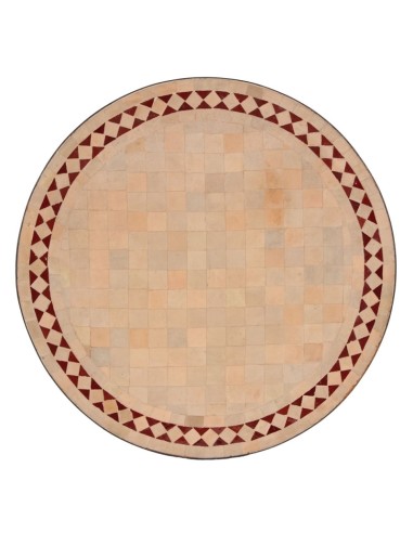 Mosaik Tischplatte ø60cm Yasier natur/rot