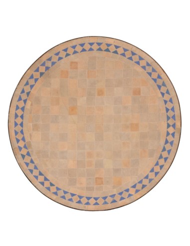Mosaik Tischplatte ø60cm Yasier natur/aqua