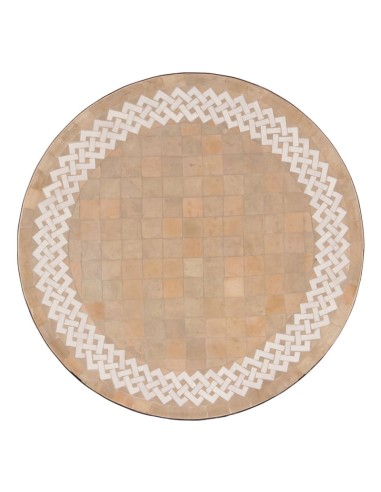 Mosaik Tischplatte ø60cm Latief natur/weiss