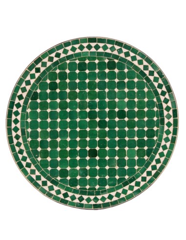 Mosaik Tischplatte ø60cm Hamra grün/weiss