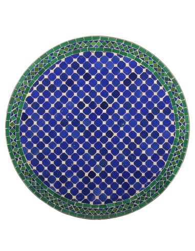 Mosaik Tischplatte ø80cm Fassia blau/grün/natur