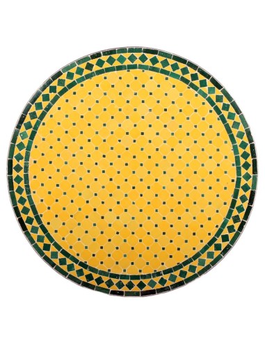 Mosaik Tischplatte ø80cm Anuk gelb/grün