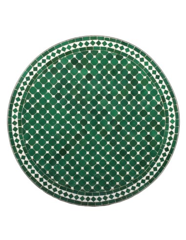 Mosaik Tischplatte ø80cm Hamra grün/weiss