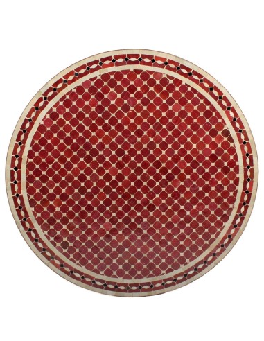 Mosaik Tischplatte ø100cm Renak rot/natur/schwarz