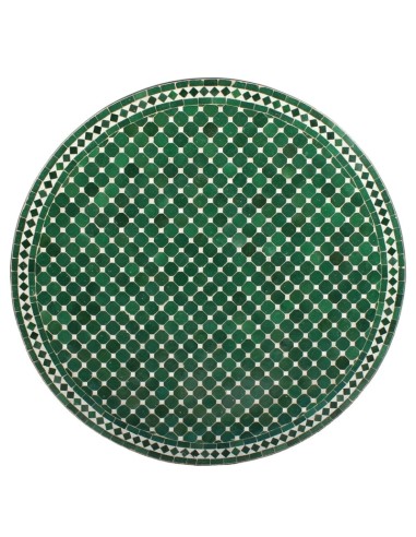 Mosaik Tischplatte ø100cm Hamra grün/weiss