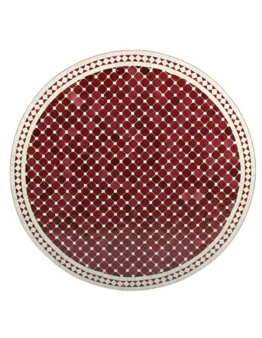 Mosaik Tischplatte ø120cm Susat rot/weiss