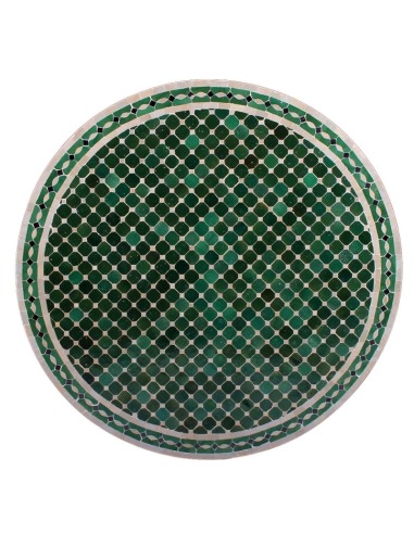 Mosaik Tischplatte ø120cm Menak grün/natur/schwarz