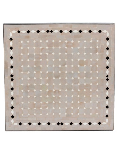 Mosaik Tischplatte 60x60 cm Yena natur/weiss/rot