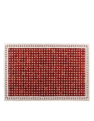 Mosaik Tischplatte 80x120 cm Susat rot/weiss