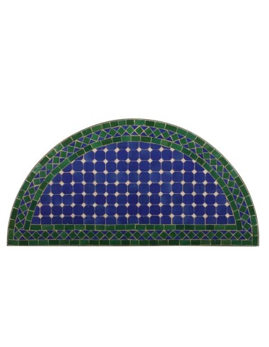 Mosaik Tischplatte halbrund 40x80 cm Fassia blau/grün/natur