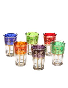 6 pcs. colorful albena shop 73 107 Caresi oriental tea glasses tea light holder 