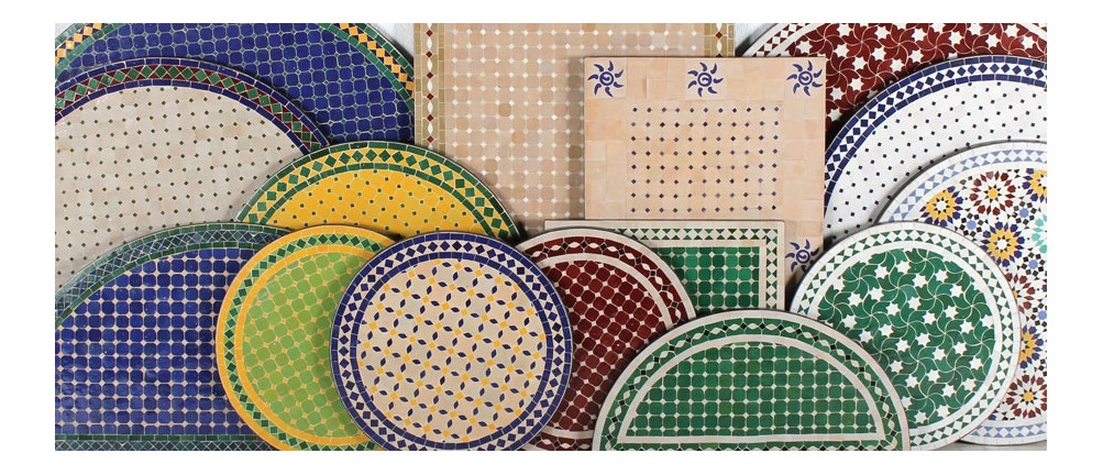 Mosaik Tischplatten aus Marokko in der albena Marokko Galerie